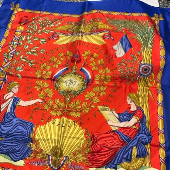 Hermes Republique Francaise Liberte Egalite Fraternite Scarf, Carre 90 - Picture 5 of 9